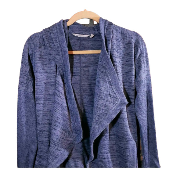 Athleta Heather Blue Blissful Wrap Hooded Open-front Cardigan Jacket Women's XS - Picture 2 of 5